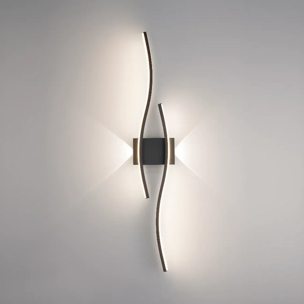 Applique murale linéaire à 4 lumières LED, noir et blanc, pour chambre à coucher