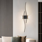 Applique murale linéaire à 4 lumières LED, noir et blanc, pour chambre à coucher