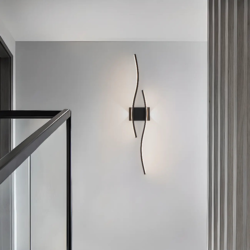 Applique murale linéaire à 4 lumières LED, noir et blanc, pour chambre à coucher