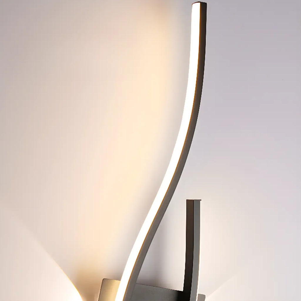 Applique murale linéaire à 4 lumières LED, noir et blanc, pour chambre à coucher