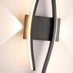 Applique murale linéaire à 4 lumières LED, noir et blanc, pour chambre à coucher