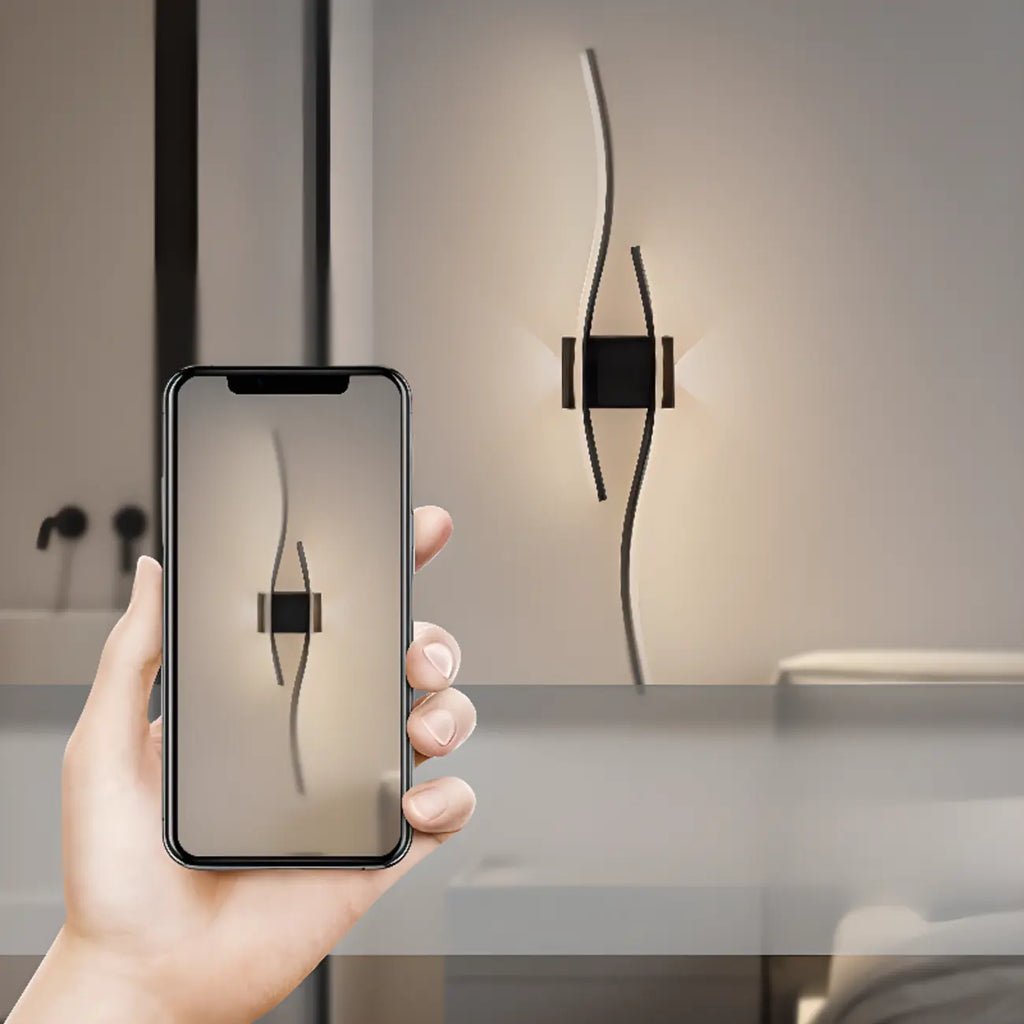 Applique murale linéaire à 4 lumières LED, noir et blanc, pour chambre à coucher