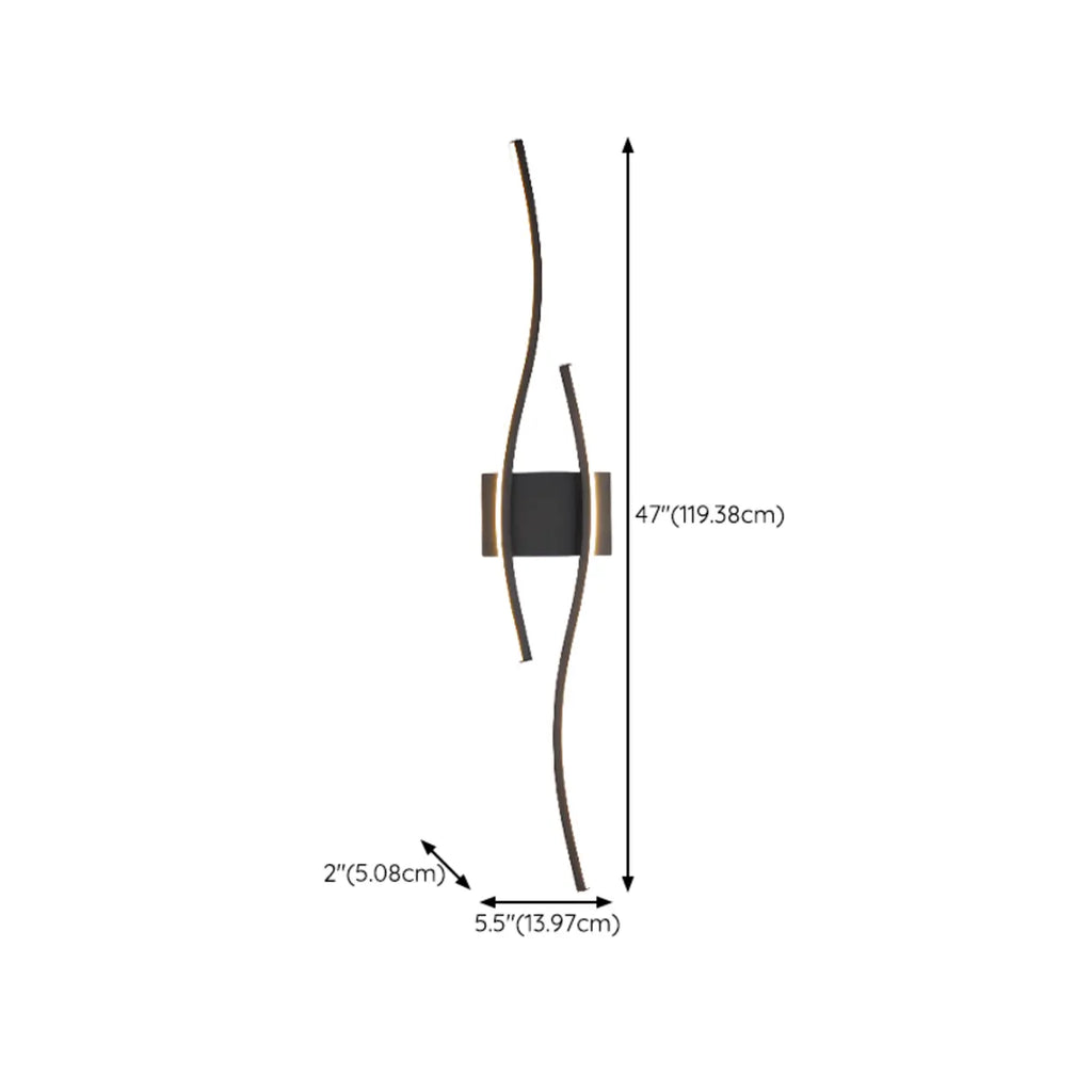 Applique murale linéaire à 4 lumières LED, noir et blanc, pour chambre à coucher