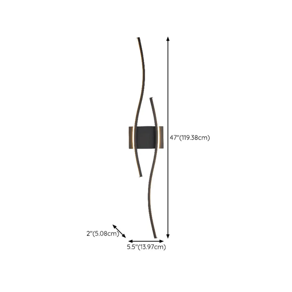 Applique murale linéaire à 4 lumières LED, noir et blanc, pour chambre à coucher