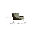 Fauteuil lounge moderne à accoudoirs évasés en tissu vert