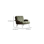 Fauteuil lounge moderne à accoudoirs évasés en tissu vert