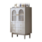 Armoire de rangement moderne et élégante en bois blanc avec portes vitrées