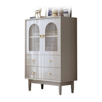Armoire de rangement moderne et élégante en bois blanc avec portes vitrées