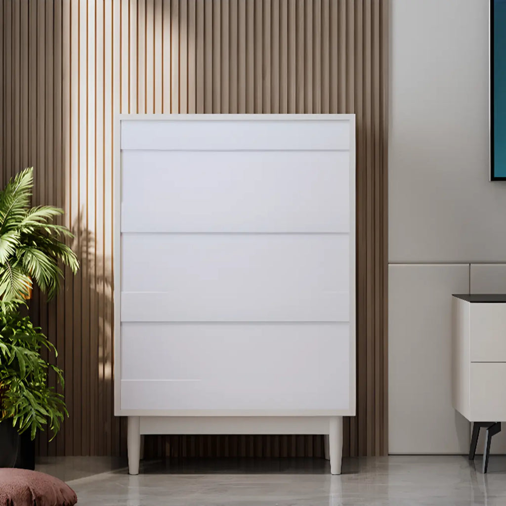 Armoire de rangement moderne et élégante en bois blanc avec portes vitrées