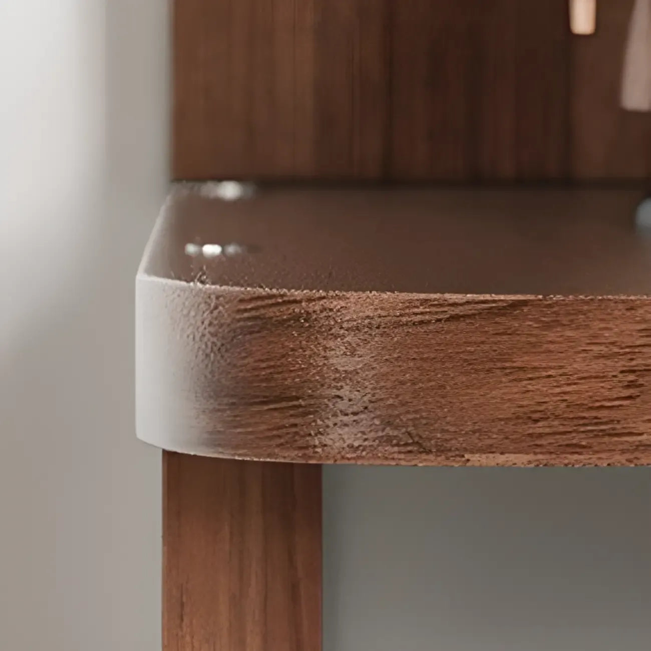 Libreria ad angolo aperta a 6 ripiani a forma di L in legno marrone noce