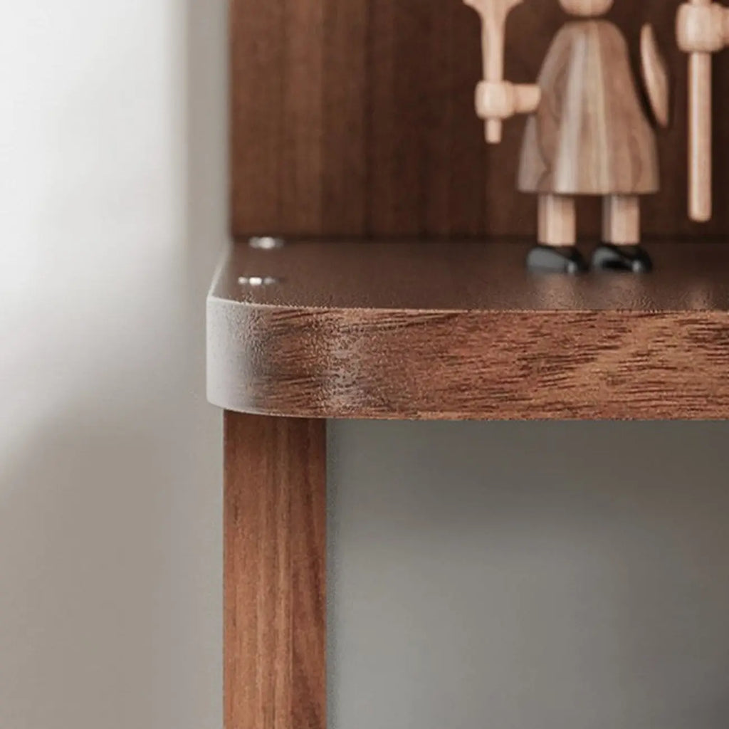 Libreria ad angolo aperta a 6 ripiani a forma di L in legno marrone noce