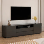 Meuble TV moderne en bois noir avec gestion des câbles