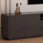 Meuble TV moderne en bois noir avec gestion des câbles