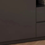 Meuble TV moderne en bois noir avec gestion des câbles