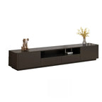 Meuble TV moderne en bois noir avec gestion des câbles