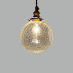 Suspension moderne réglable en verre craquelé doré