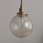 Suspension moderne réglable en verre craquelé doré