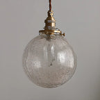 Suspension moderne réglable en verre craquelé doré