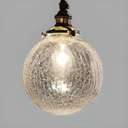 Suspension moderne réglable en verre craquelé doré