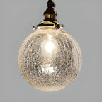 Suspension moderne réglable en verre craquelé doré
