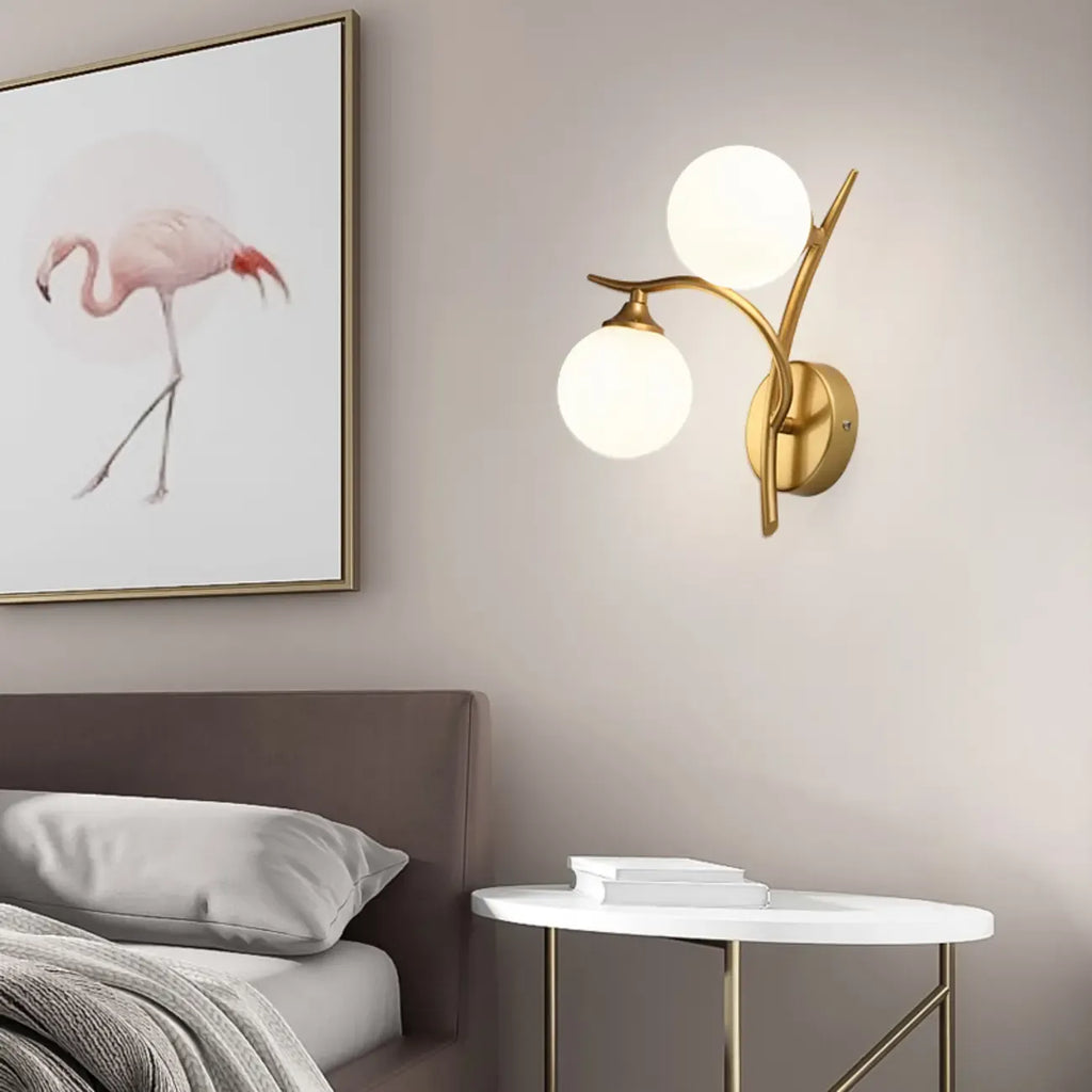Applique murale moderne à 2 lumières avec double globe pour salon