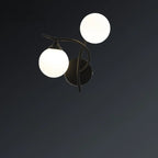 Applique murale moderne à 2 lumières avec double globe pour salon