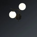 Applique murale moderne à 2 lumières avec double globe pour salon