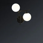 Applique murale moderne à 2 lumières avec double globe pour salon