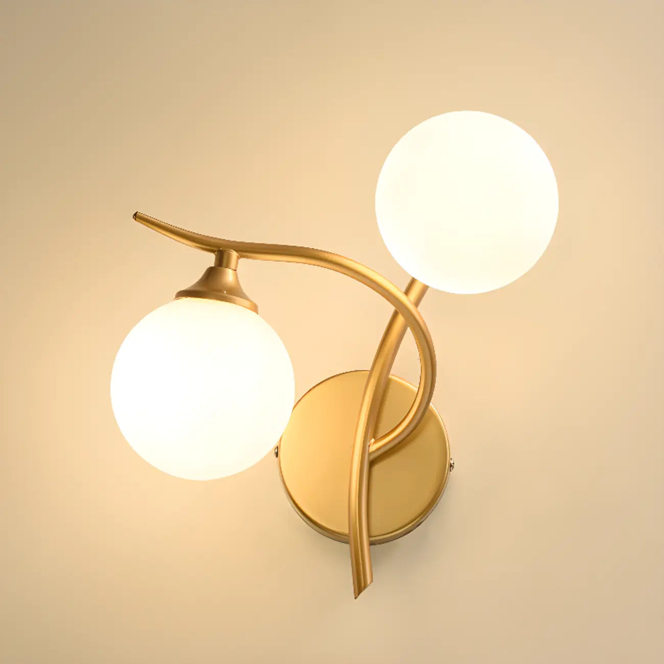 Applique murale moderne à 2 lumières avec double globe pour salon