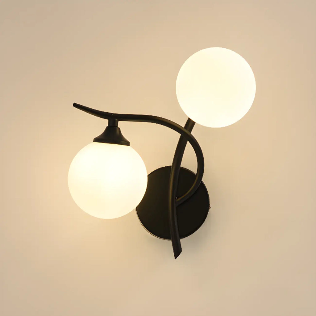 Applique murale moderne à 2 lumières avec double globe pour salon