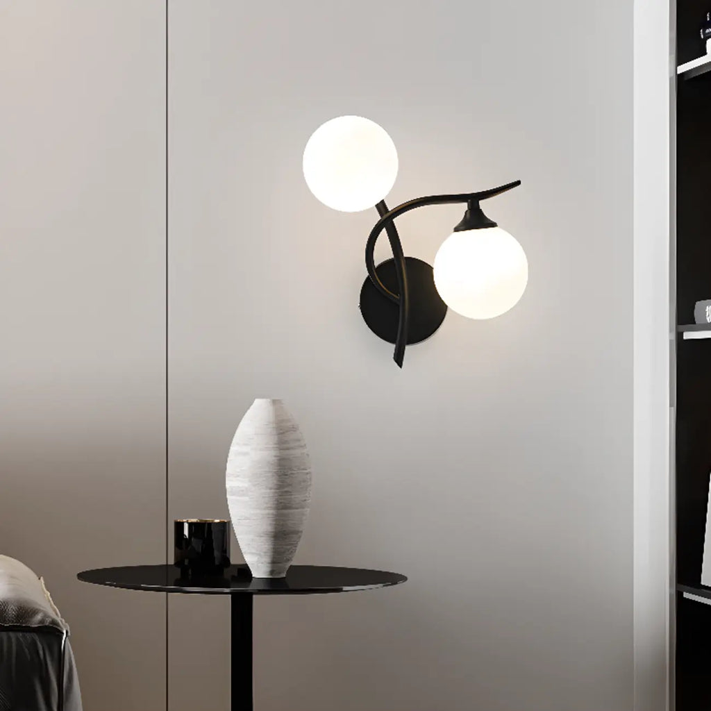 Applique murale moderne à 2 lumières avec double globe pour salon