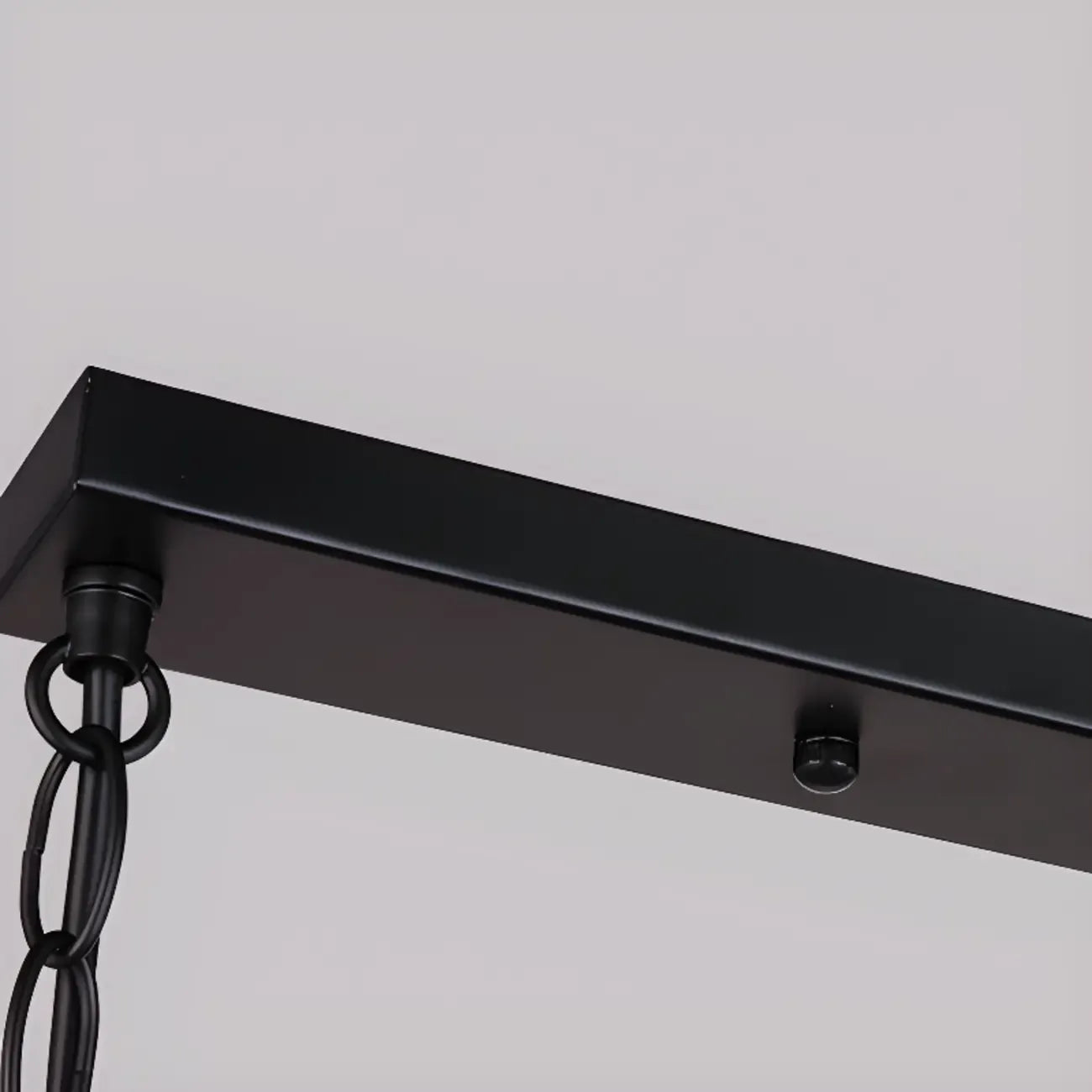 Îlot de cuisine rectangulaire en métal noir de style industriel avec éclairage intégré
