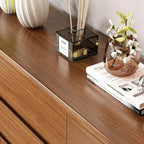 Commode élégante et spacieuse en bois brun et blanc avec 9 tiroirs