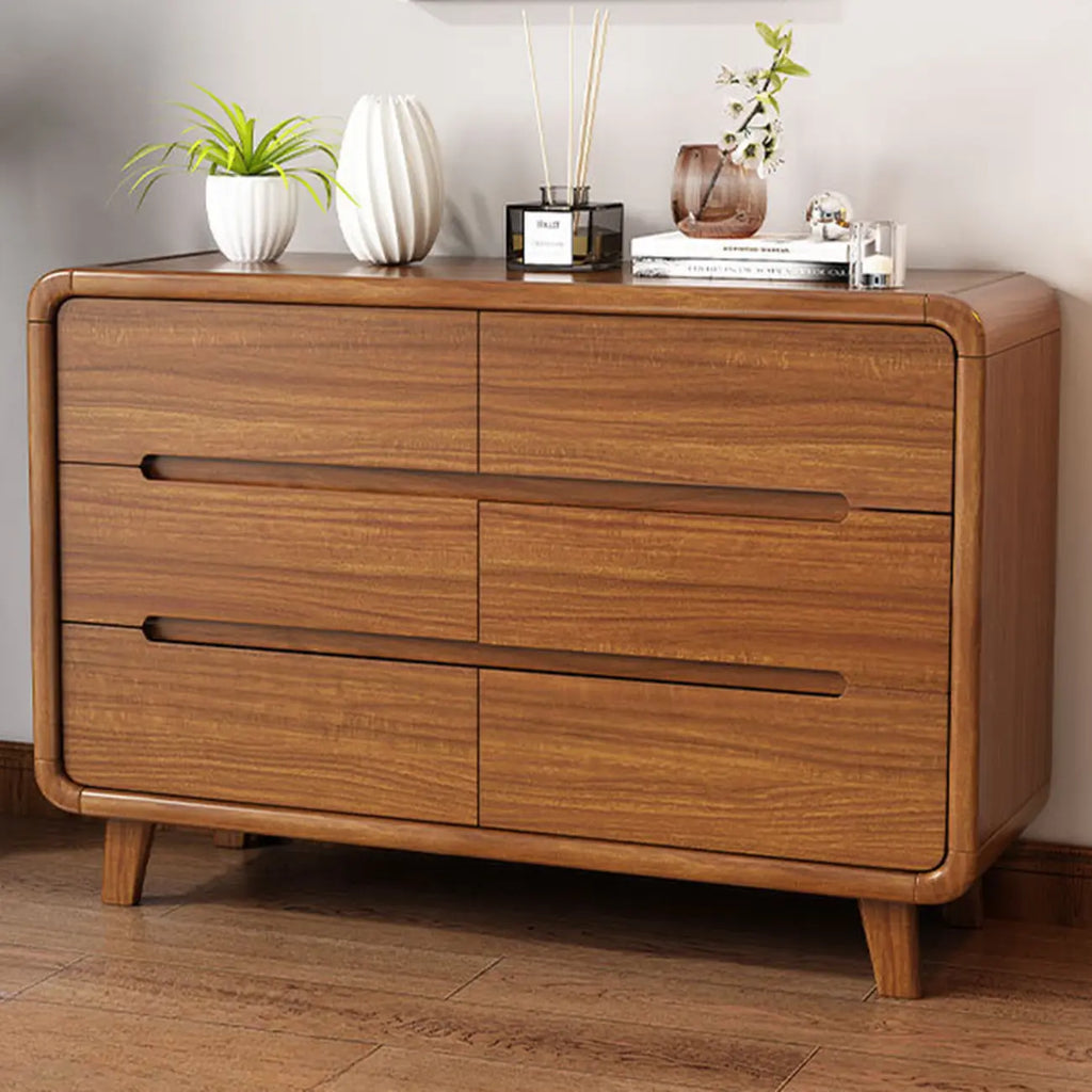 Commode élégante et spacieuse en bois brun et blanc avec 9 tiroirs
