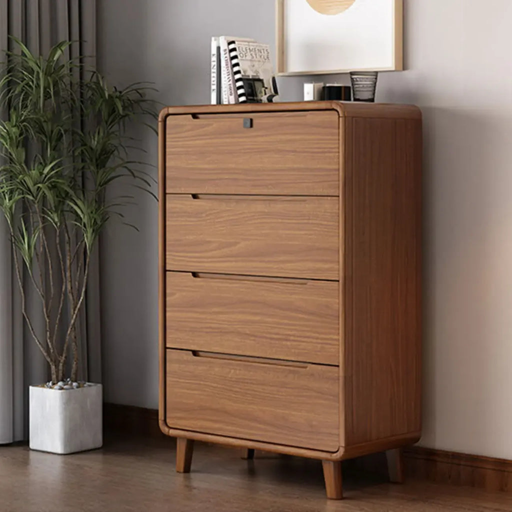 Commode élégante et spacieuse en bois brun et blanc avec 9 tiroirs
