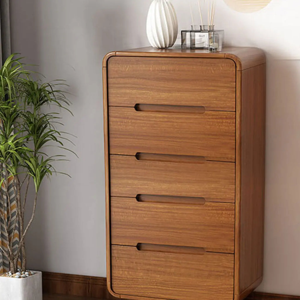 Commode élégante et spacieuse en bois brun et blanc avec 9 tiroirs