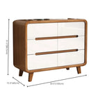 Commode élégante et spacieuse en bois brun et blanc avec 9 tiroirs