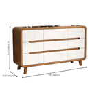 Commode élégante et spacieuse en bois brun et blanc avec 9 tiroirs