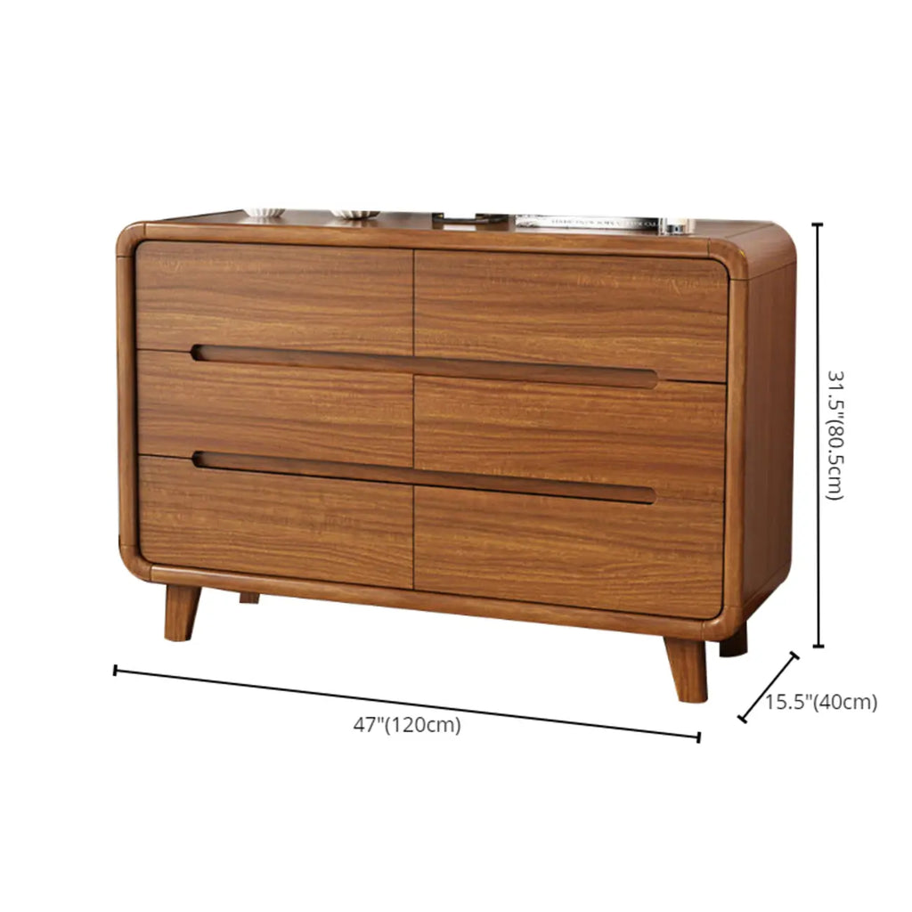 Commode élégante et spacieuse en bois brun et blanc avec 9 tiroirs