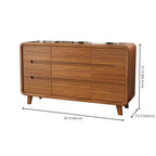 Commode élégante et spacieuse en bois brun et blanc avec 9 tiroirs