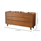Commode élégante et spacieuse en bois brun et blanc avec 9 tiroirs