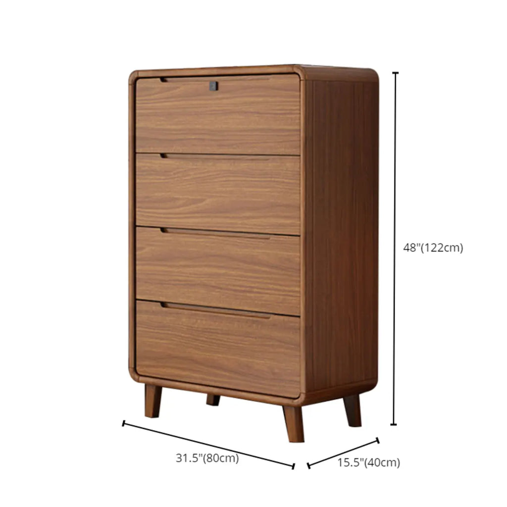 Commode élégante et spacieuse en bois brun et blanc avec 9 tiroirs