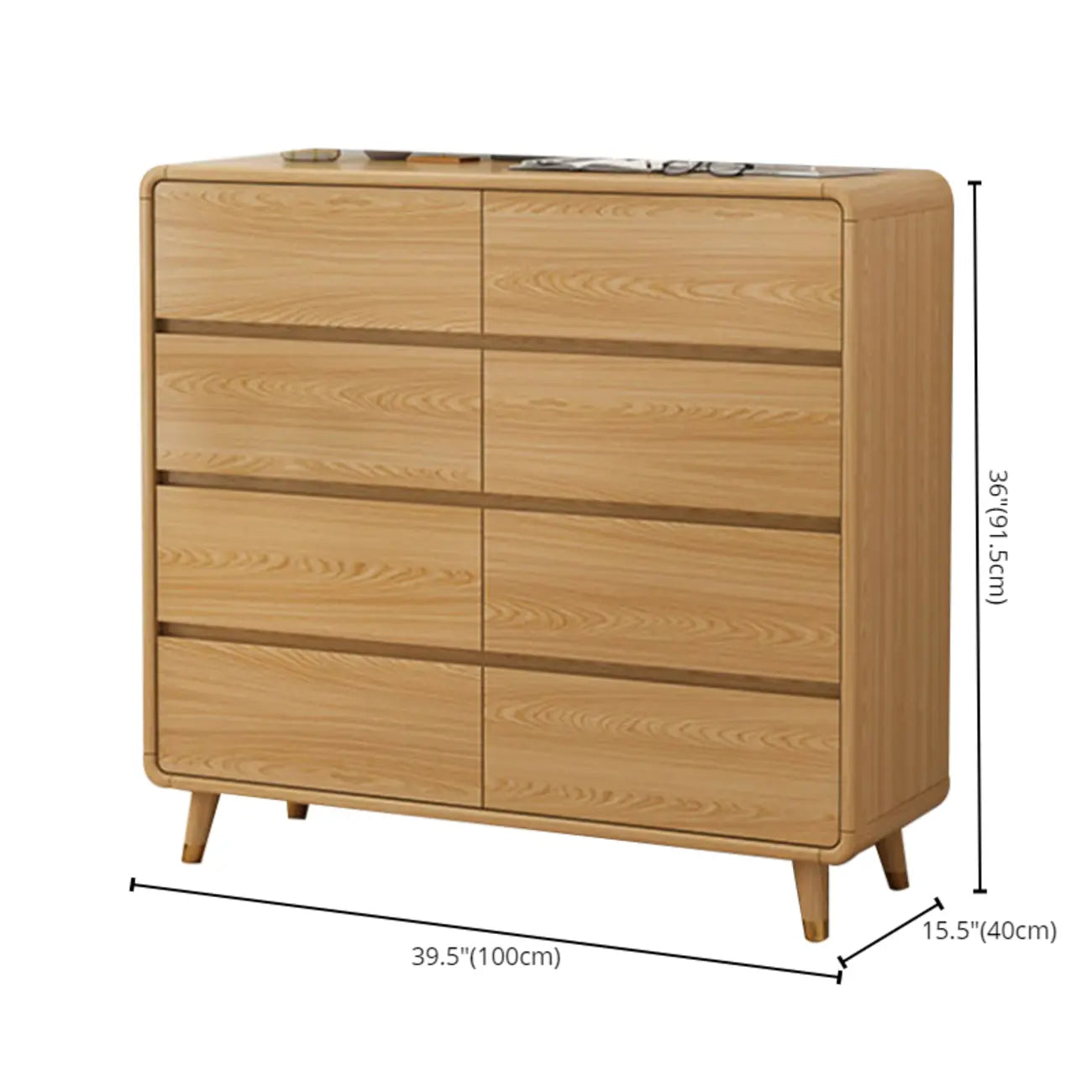 Commode élégante et spacieuse en bois brun et blanc avec 9 tiroirs