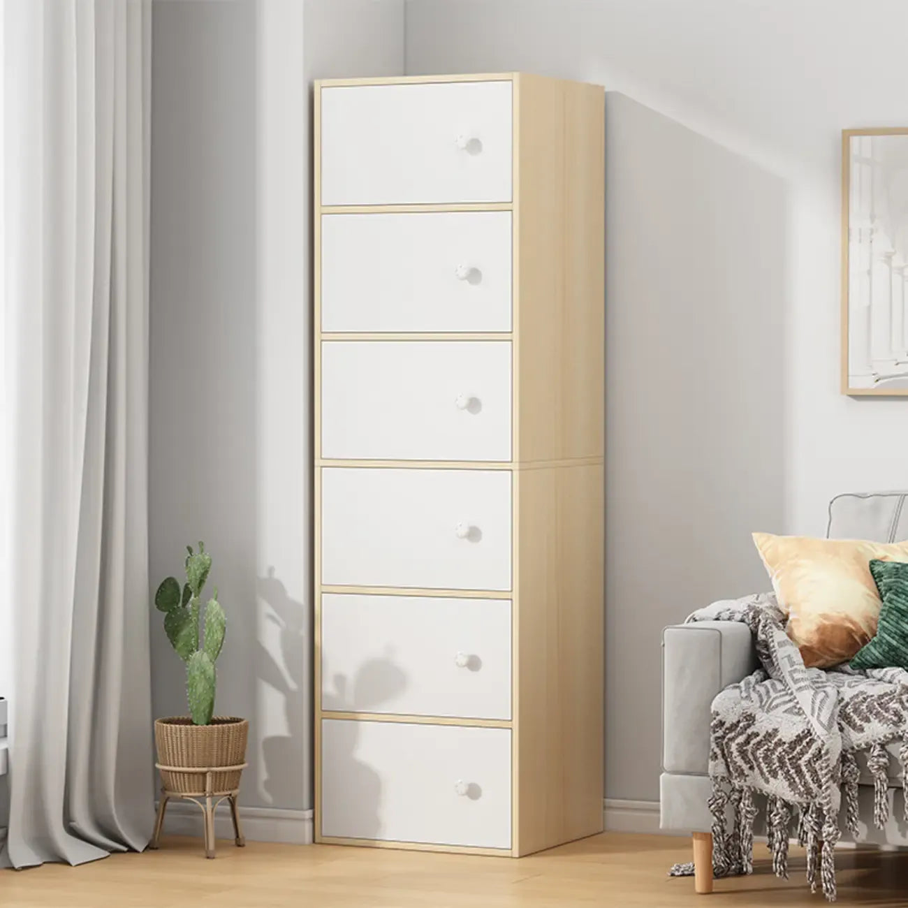 Armoire de rangement minimaliste en bois, gain de place, pour chambre à coucher