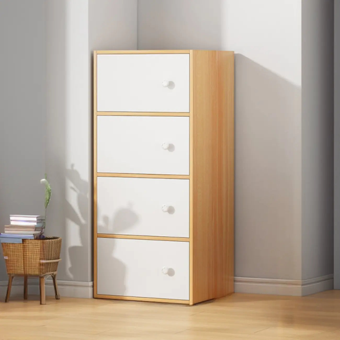 Armoire de rangement minimaliste en bois, gain de place, pour chambre à coucher