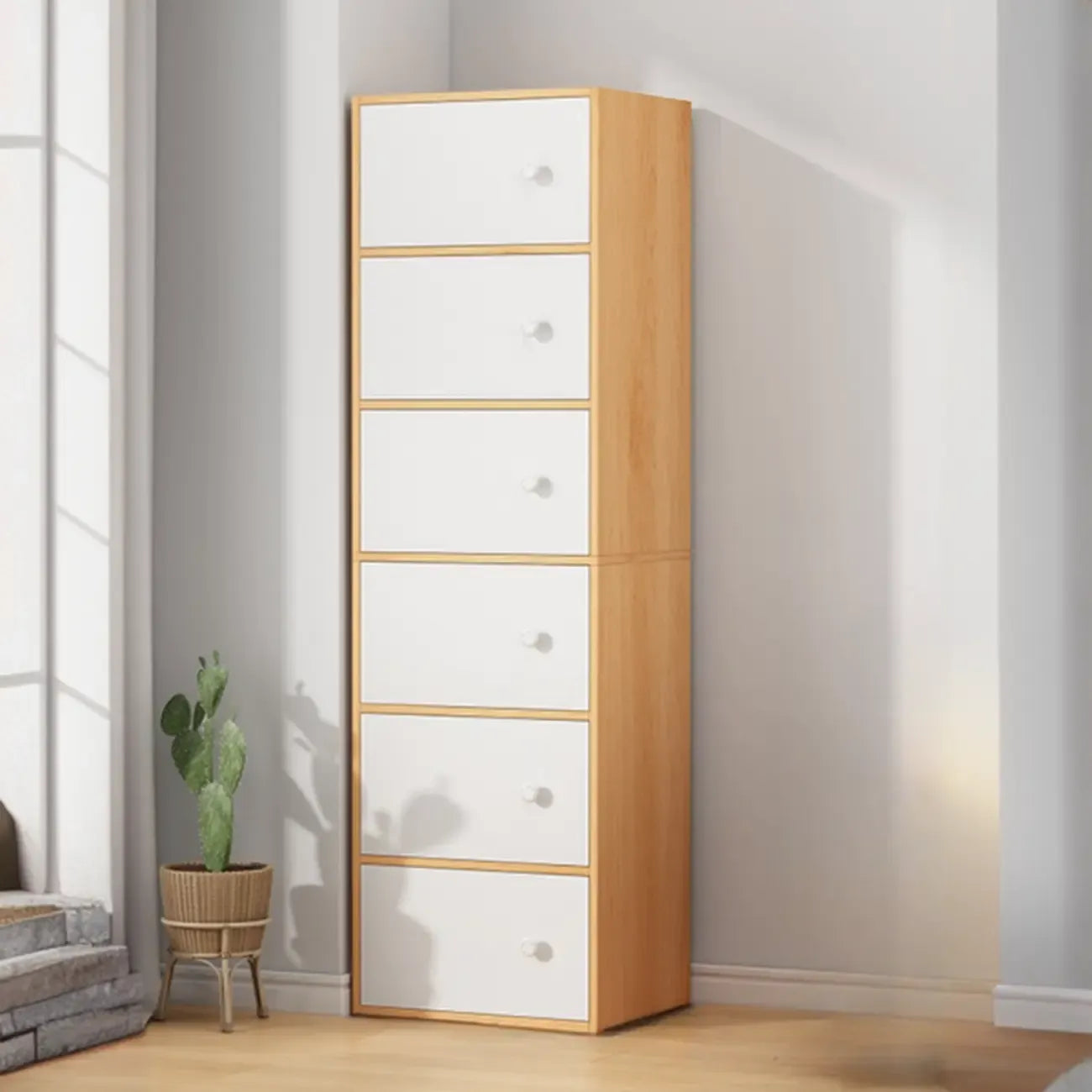 Armoire de rangement minimaliste en bois, gain de place, pour chambre à coucher