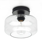 Plafonnier semi-encastré industriel en verre transparent pour couloir