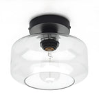 Plafonnier semi-encastré industriel en verre transparent pour couloir