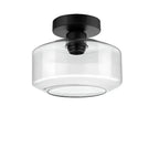 Plafonnier semi-encastré industriel en verre transparent pour couloir