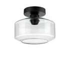 Plafonnier semi-encastré industriel en verre transparent pour couloir